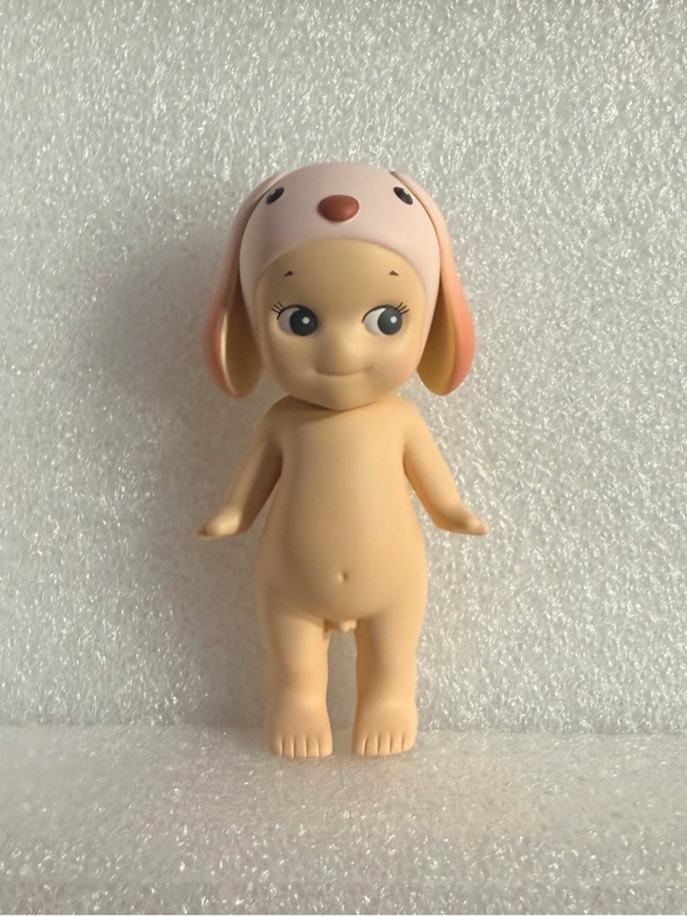 Cute Pink Puppy Hat Baby Doll Figure - Soft Vinyl Play Figure